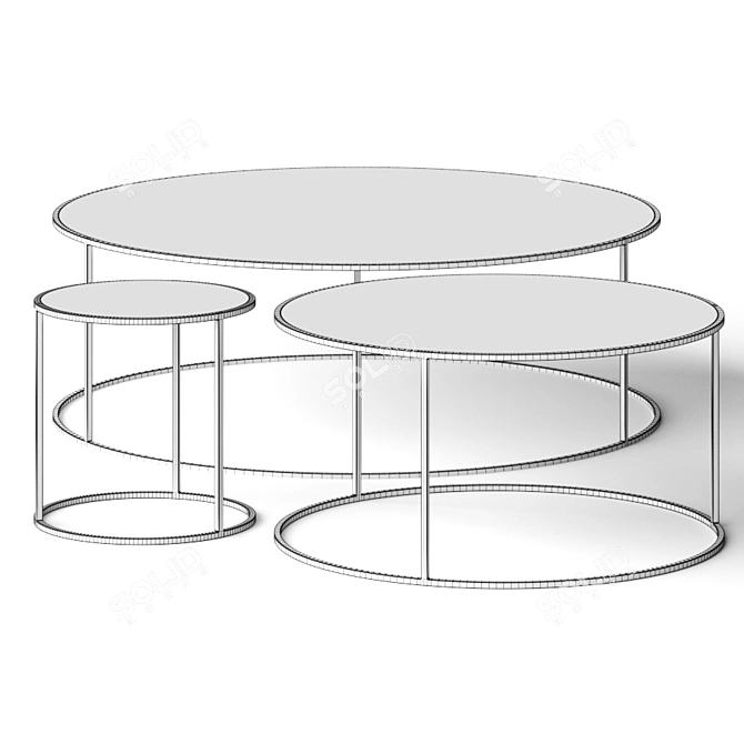 Round Metal Coffee Table by Adriani e Rossi | Multiple Sizes & Render Versions 3D model image 2