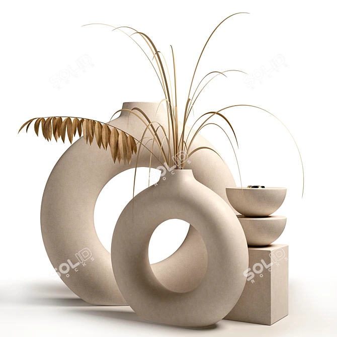 Chic Floral Vases: H&M HOME 3D model image 1