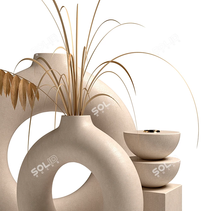 Chic Floral Vases: H&M HOME 3D model image 2
