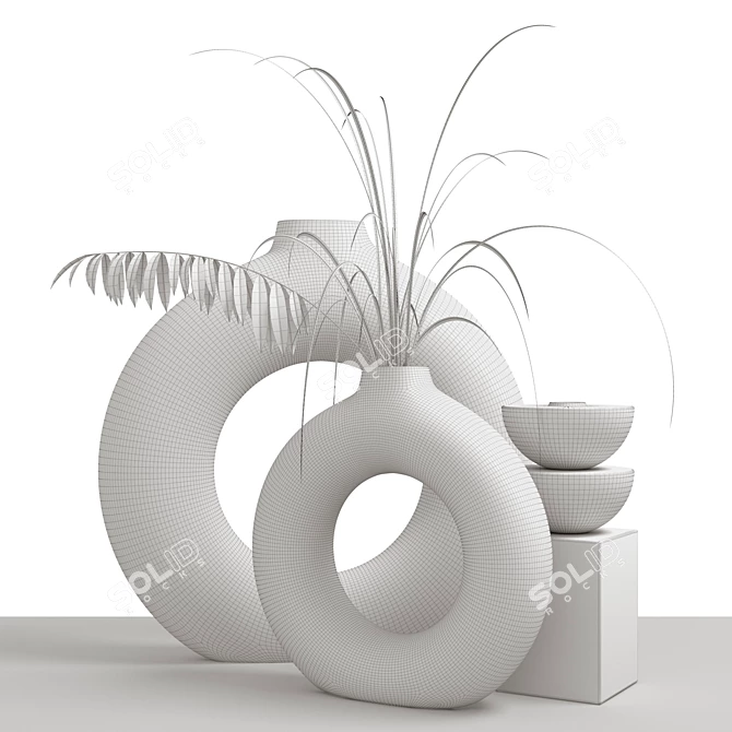 Chic Floral Vases: H&M HOME 3D model image 3