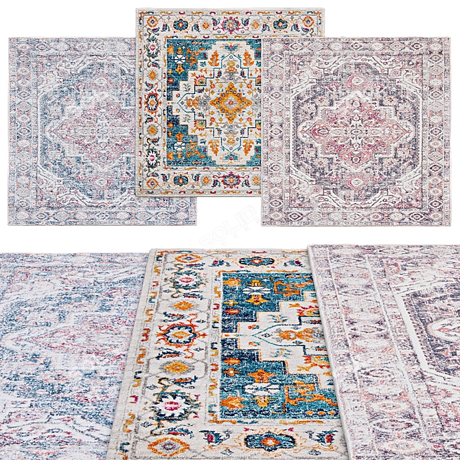 Modern Square Rugs | Various Sizes 3D model image 1