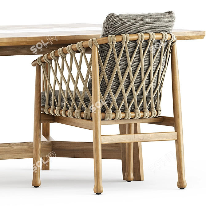 Ginestra Outdoor Set: Stylish Chairs & Table 3D model image 3