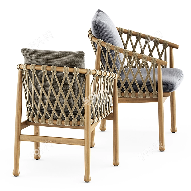 Ginestra Outdoor Set: Stylish Chairs & Table 3D model image 4