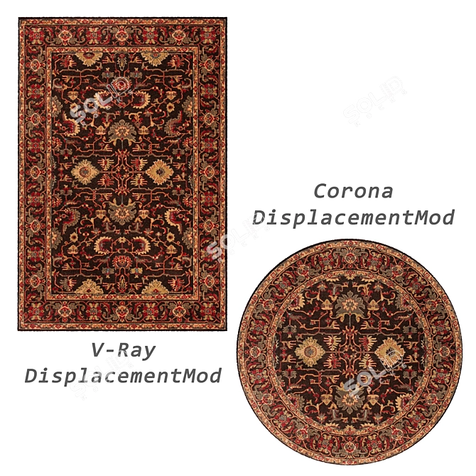 Versatile Rug Set: VRayFur, VRayDisplacementMod, CoronaDisplacementMod 3D model image 4