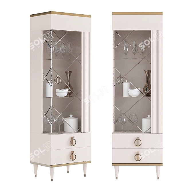 Rimini Solo Glass Showcase Cabinet 3D model image 1