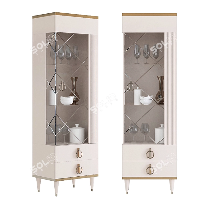 Rimini Solo Glass Showcase Cabinet 3D model image 3