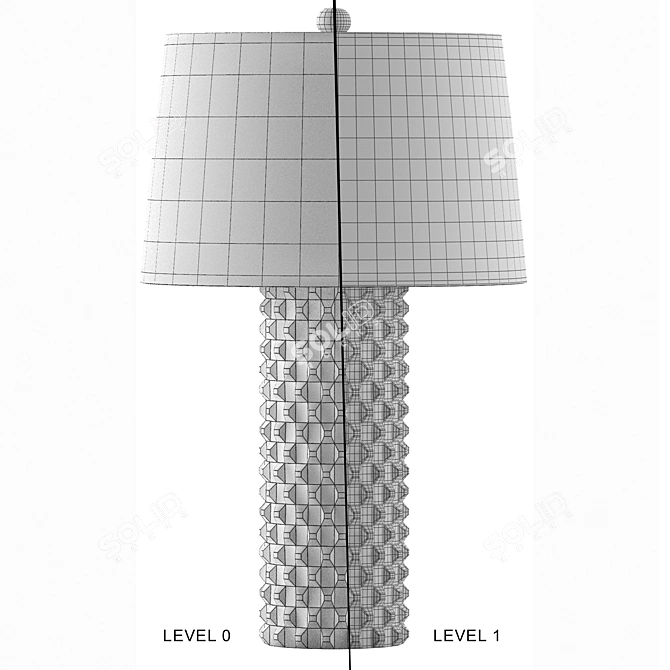 Elegant Celadon Porcelain Lamp 3D model image 2