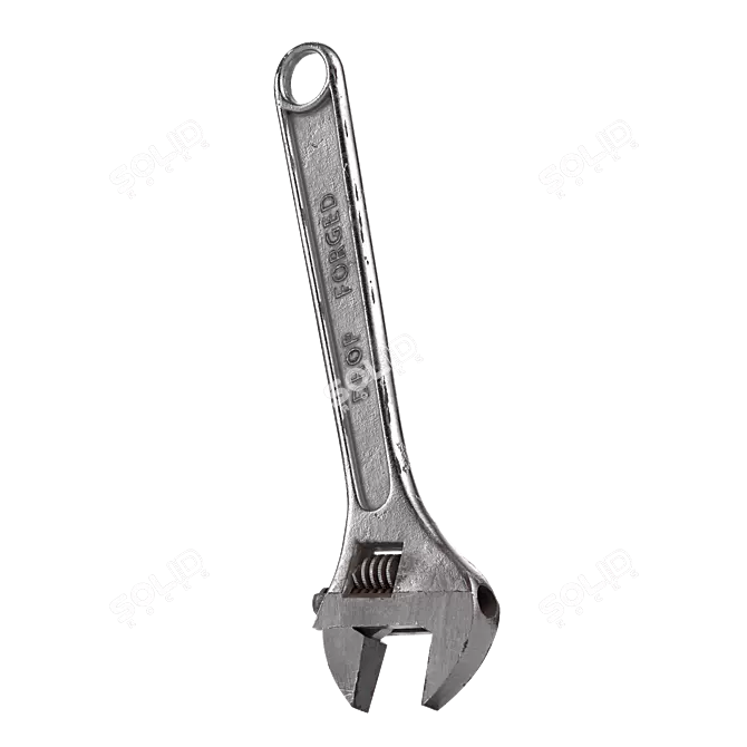 Versatile Metal Adjustable Wrench 3D model image 3