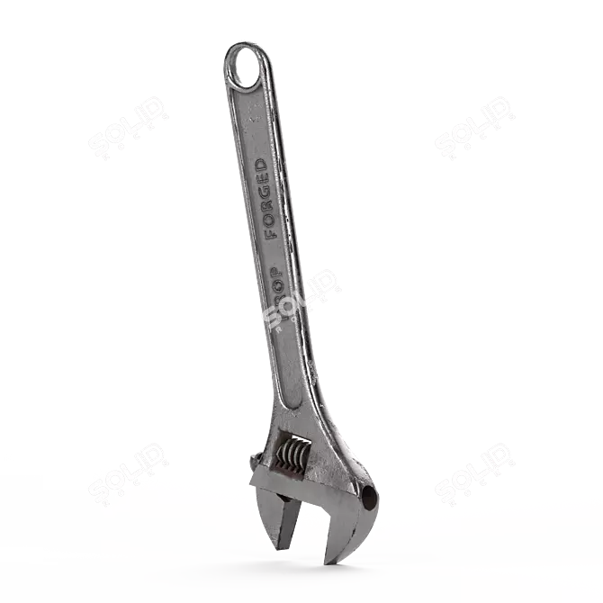 Versatile Metal Adjustable Wrench 3D model image 4