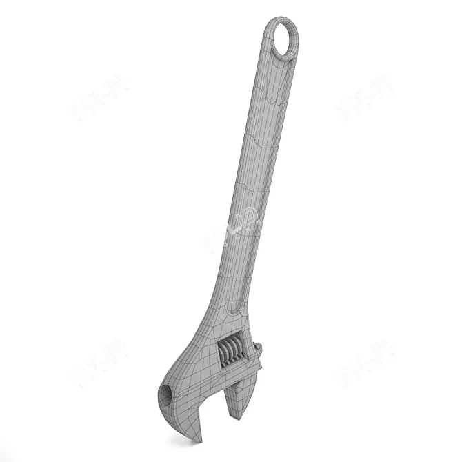 Versatile Metal Adjustable Wrench 3D model image 5