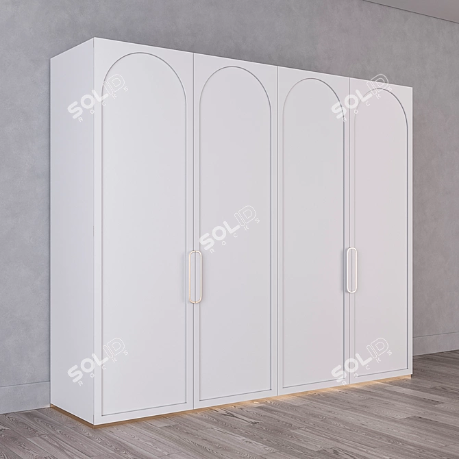 Arch White Wardrobe 3D model image 2