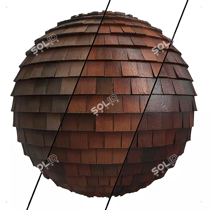 3-Color PBR Roof Tile Materials 3D model image 1