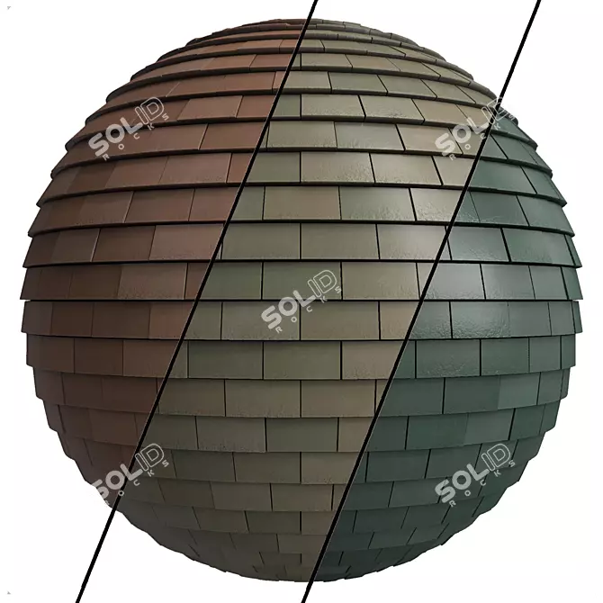Roof Tile Materials: 3 Colors, PBR 3D model image 4