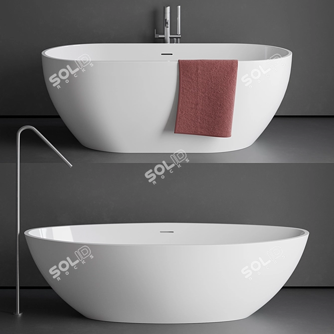 Luxurious Treesse Bathtub Set 3D model image 1