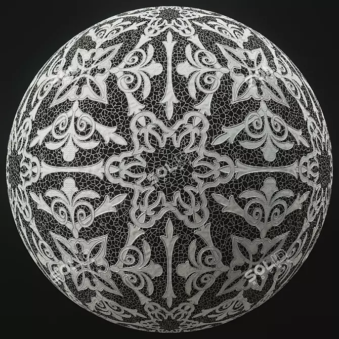 Procedural Lace Embroidery: 4K PBR PNG 3D model image 5