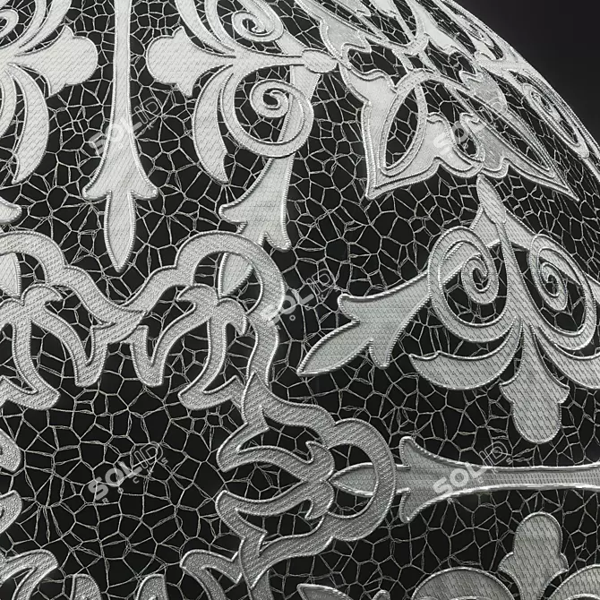 Procedural Lace Embroidery: 4K PBR PNG 3D model image 6