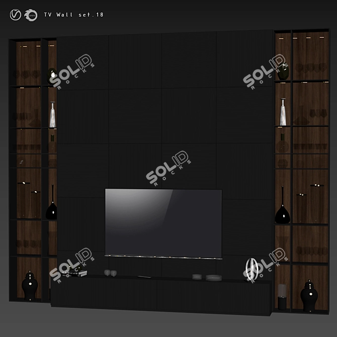 Modern TV Wall Unit Set 3D model image 5
