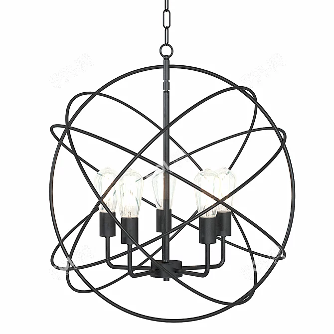 Bronze Sphere Pendant Light 3D model image 1