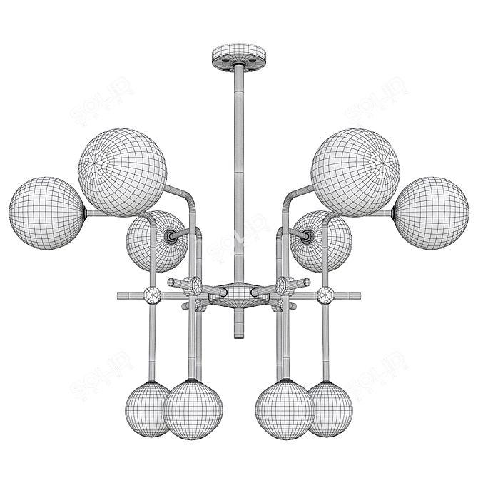 Elegant Polare Chandelier - 12 Lights 3D model image 2