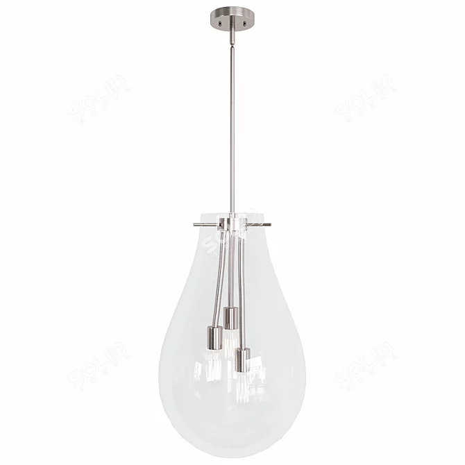 Maxim Gourd Satin Nickel Pendant 3D model image 2