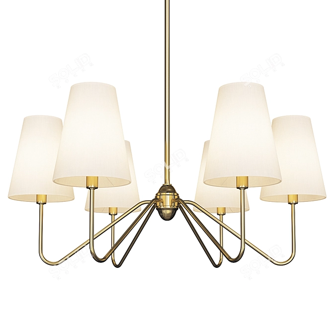 Berkshire 6-Light Linen Chandelier 3D model image 1