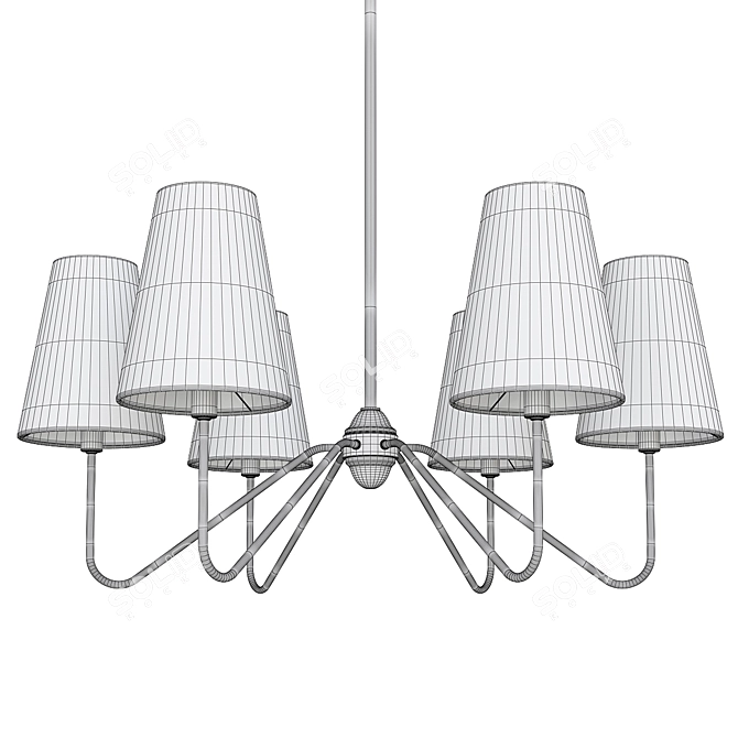 Berkshire 6-Light Linen Chandelier 3D model image 2