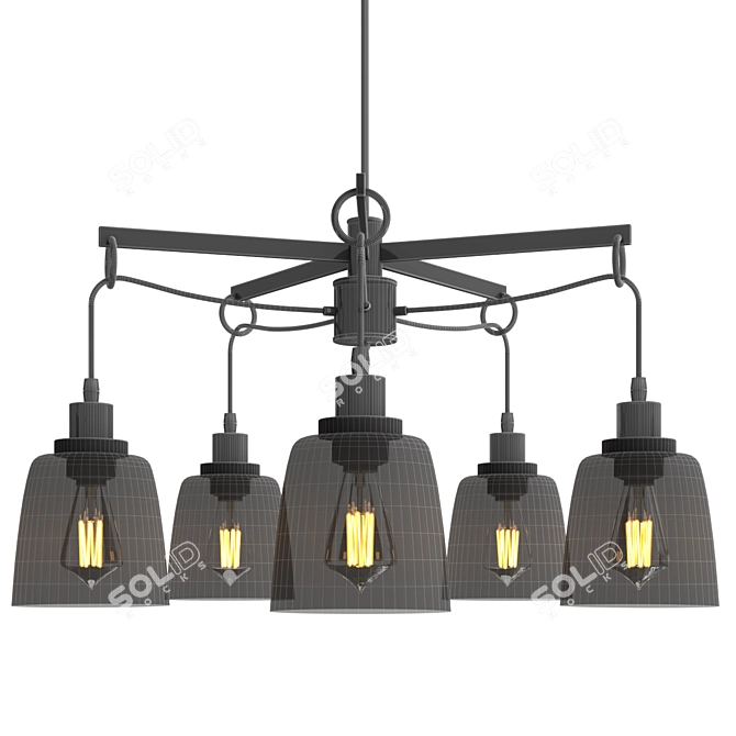 Freya Louise 5-Light Chandelier 3D model image 2