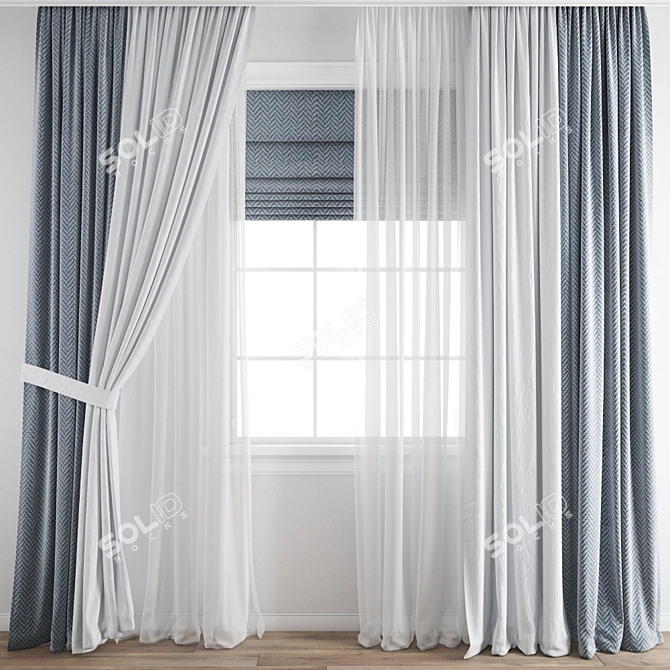 Polygonal Curtain Model 3D model image 1