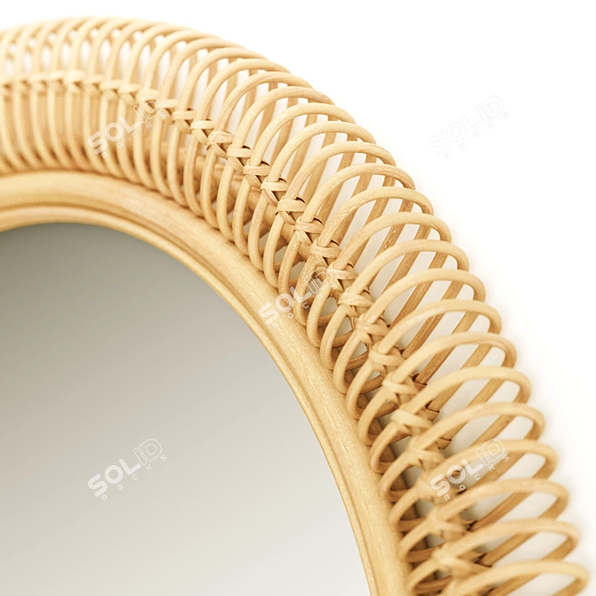 Tarsile Rattan Mirror: Natural Elegance for Your Space 3D model image 3