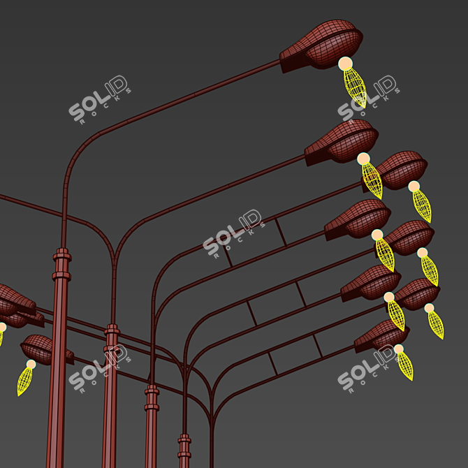 Urban Luminaire Poles 3D model image 4