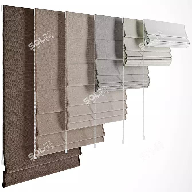  Elegant Roman Shades: High Quality 3D Model 3D model image 1