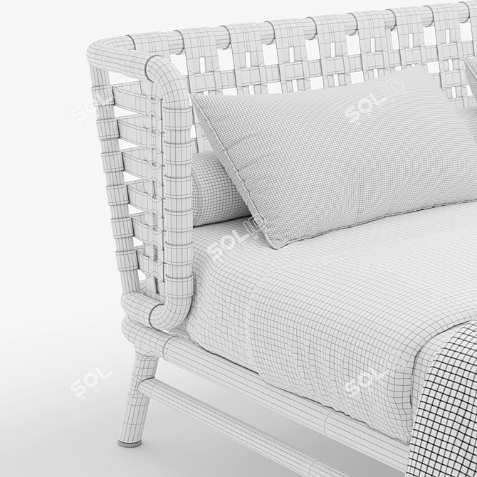 Elegant Meridiani Edoardo Bed Set 3D model image 6
