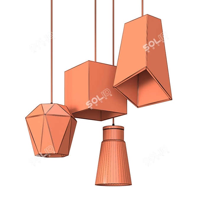 Concrete Pendant Light: Modern Industrial Hanging Lamp 3D model image 4