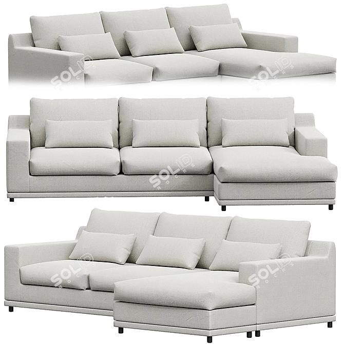 Transformable Sofa Darvin: Comfort and Versatility 3D model image 1