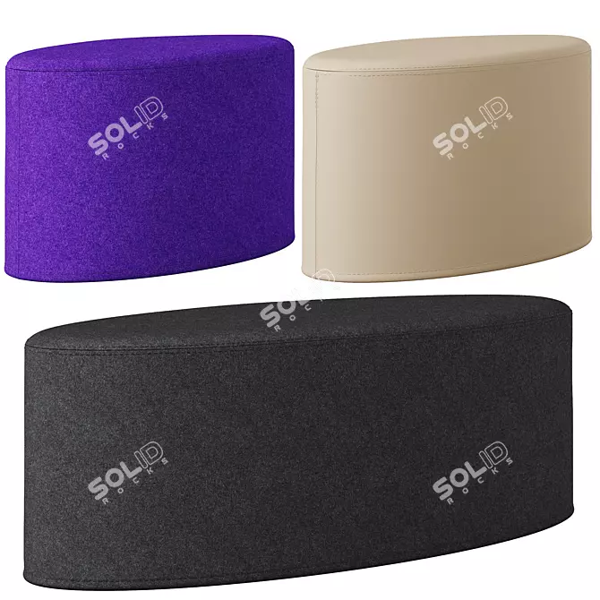 Softline Bon-Bon Pouf: Compact and Stylish 3D model image 1
