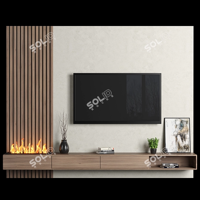 Versatile TV Wall Unit 3D model image 3