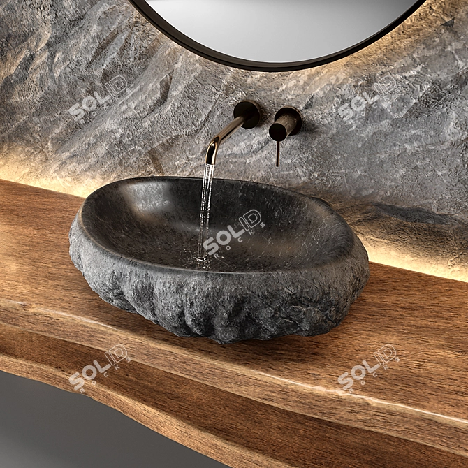 Natural Elements Bathroom Furniture Set 3D model image 2