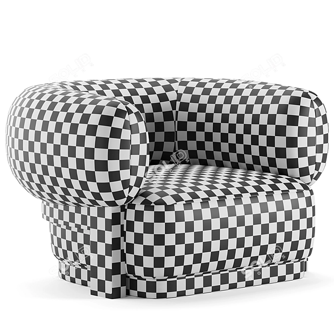 Modern Azure Armchair: Lowpoly, 3Ds Max 2014, Corona 6 3D model image 3