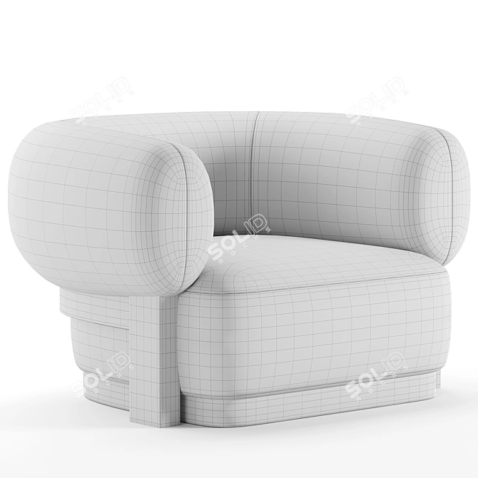 Modern Azure Armchair: Lowpoly, 3Ds Max 2014, Corona 6 3D model image 4