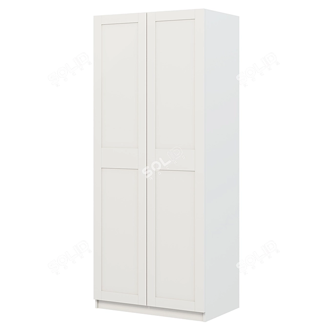 PAX GRIMO Wardrobe Combo - White, 100x60x236 3D model image 1