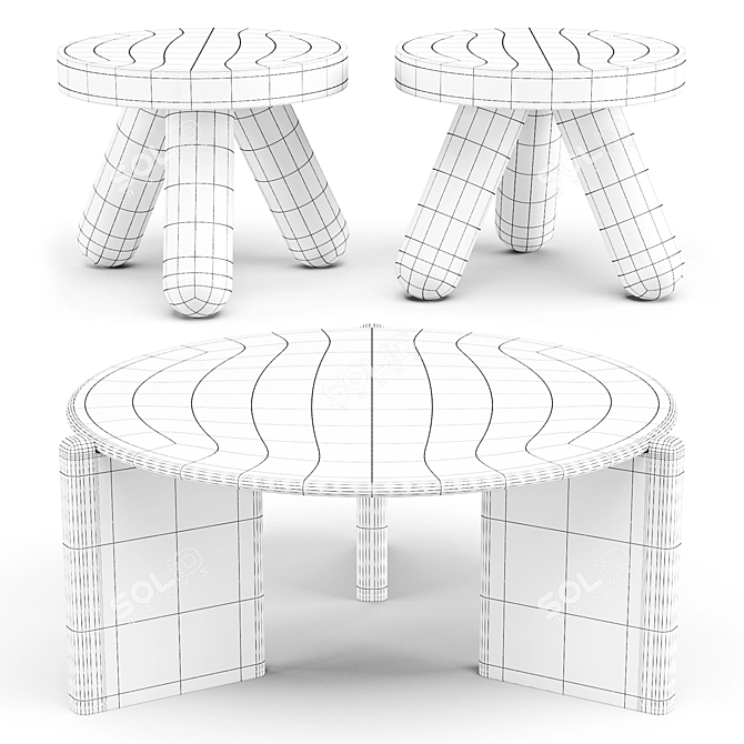 Minimalist Luxury: CB2 Santoro & Jaxx Tables 3D model image 2