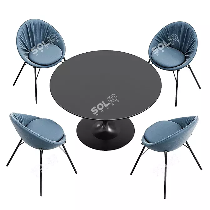 Elegant Lilly Table Chair 3D model image 3