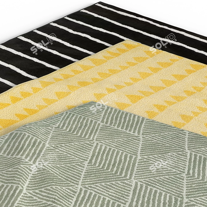 Stylish IKEA Rugs: Vamdrup, Görlöse, Rörande, Stenlille 3D model image 4