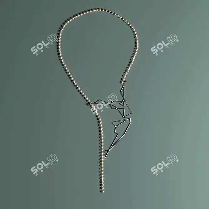 Elegant Pearl Dance Necklace 3D model image 1