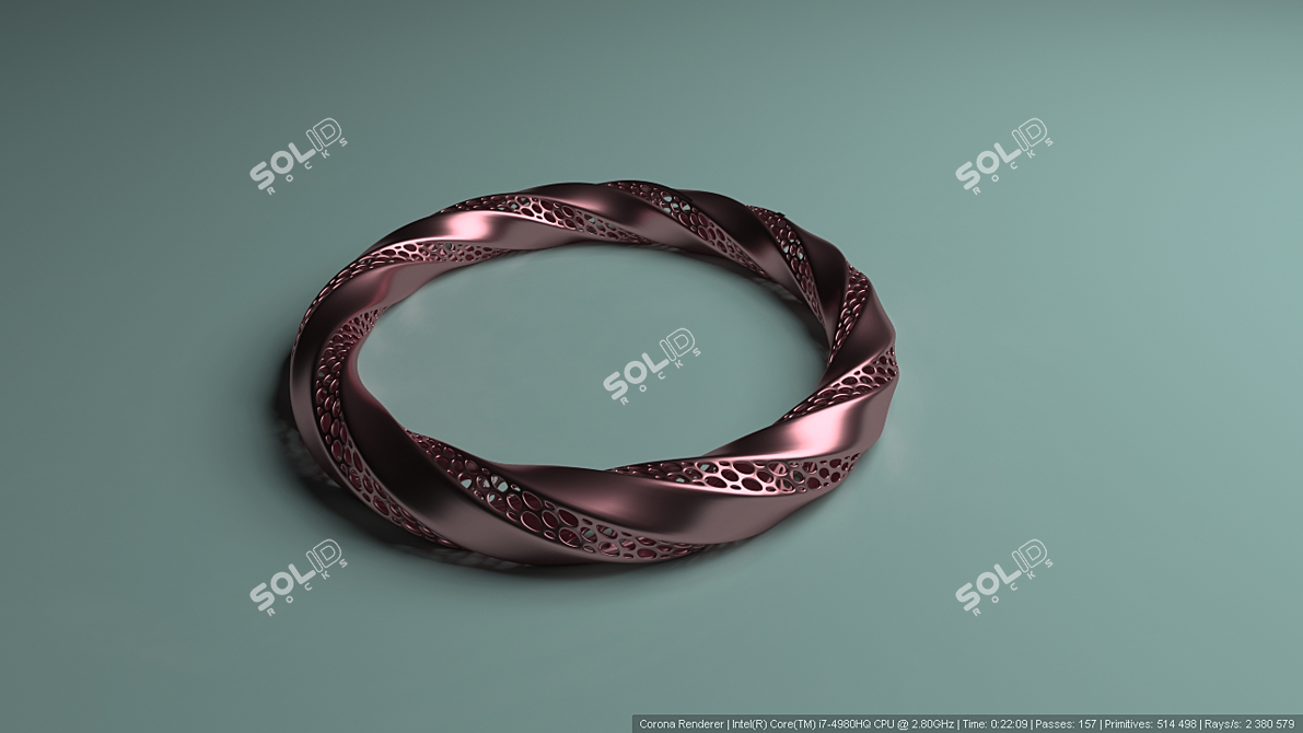 Title: Rose Gold Jewelry Set 3D model image 2