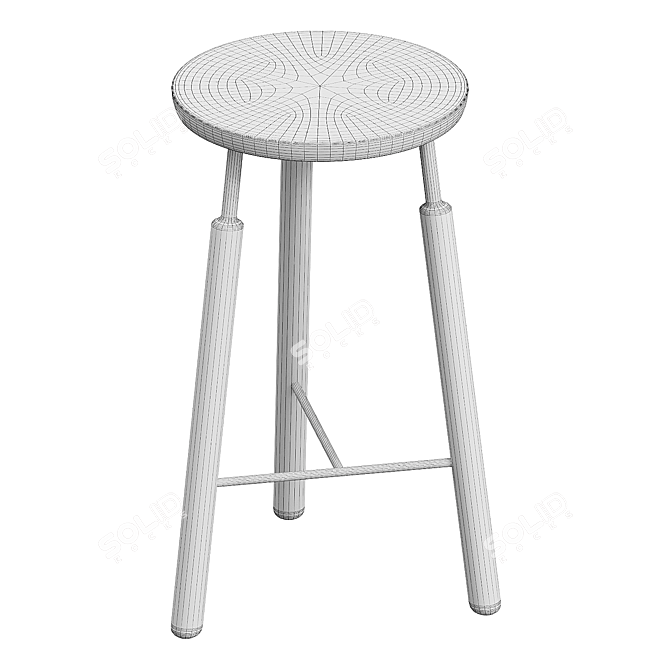 Minimalist Scandinavian Bar Stool 3D model image 5