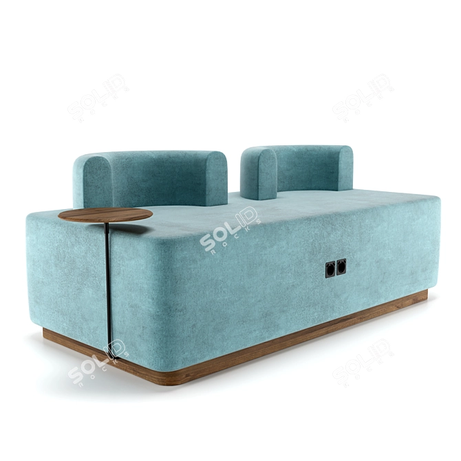 Elegant Rosette Plump Sofa 3D model image 2