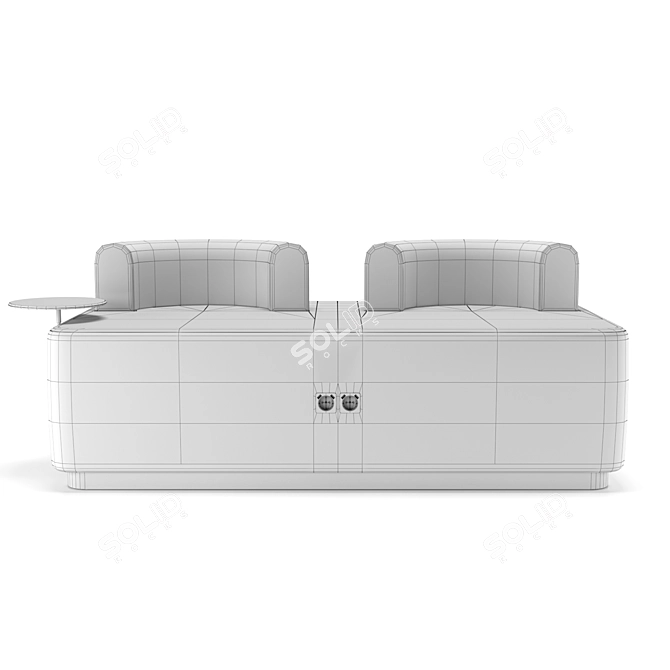 Elegant Rosette Plump Sofa 3D model image 5