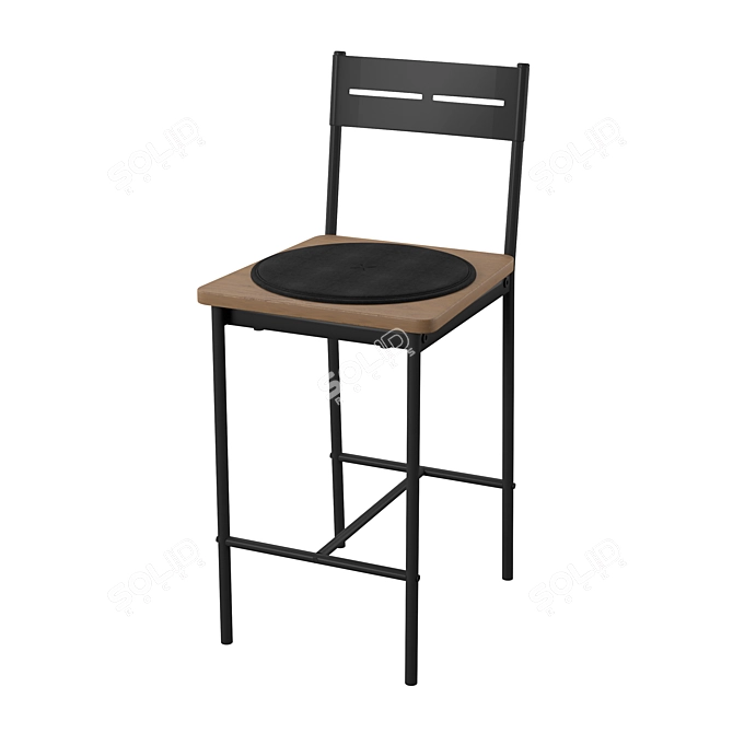 Modern SANDSBERG Bar Stool with Cushion 3D model image 1