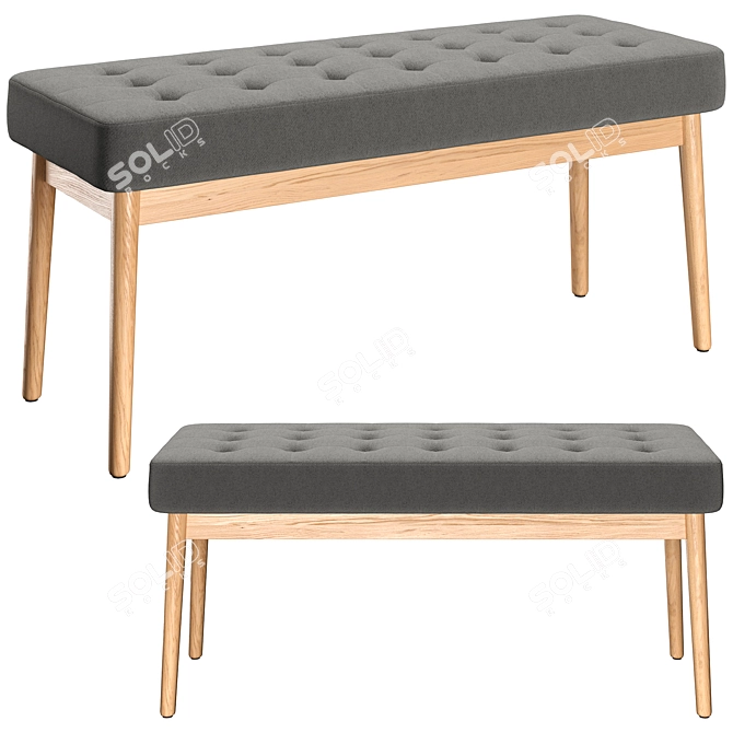 Modern Coron rendered Bench: Stylish and Functional 3D model image 2